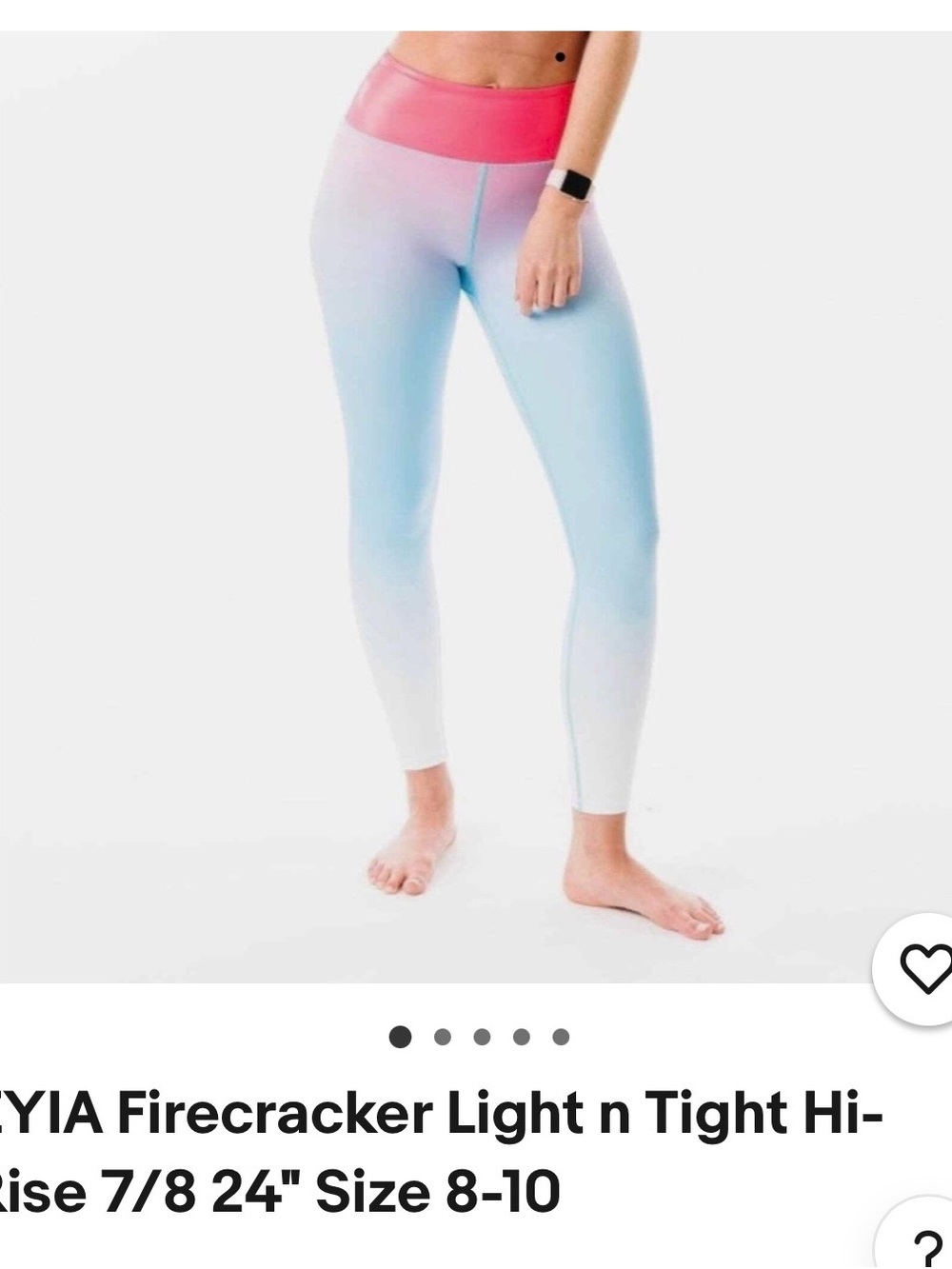 ZYIA Pink to Light Blue Ombre High-Waist Leggings - Picture 2 of 5